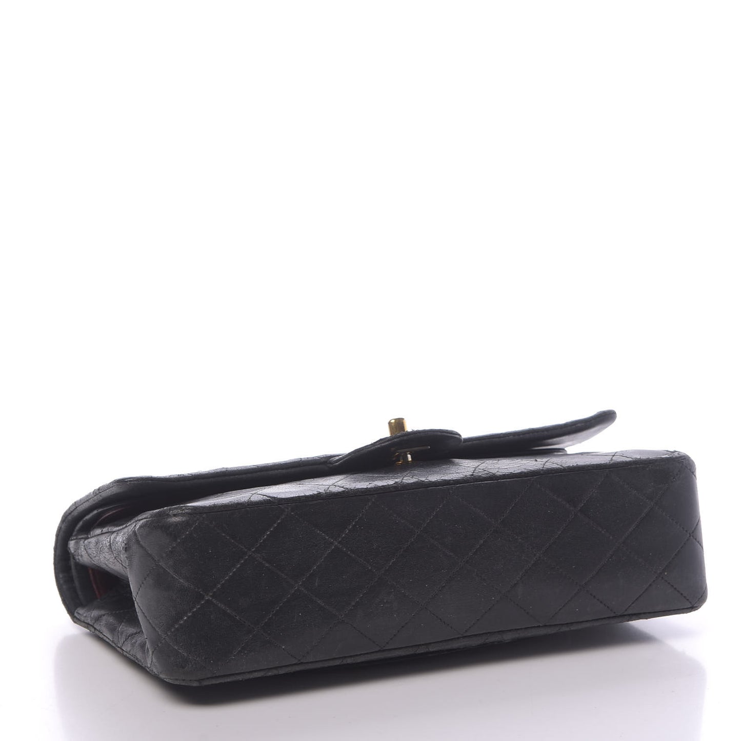 Lambskin Quilted Medium Double Flap Black