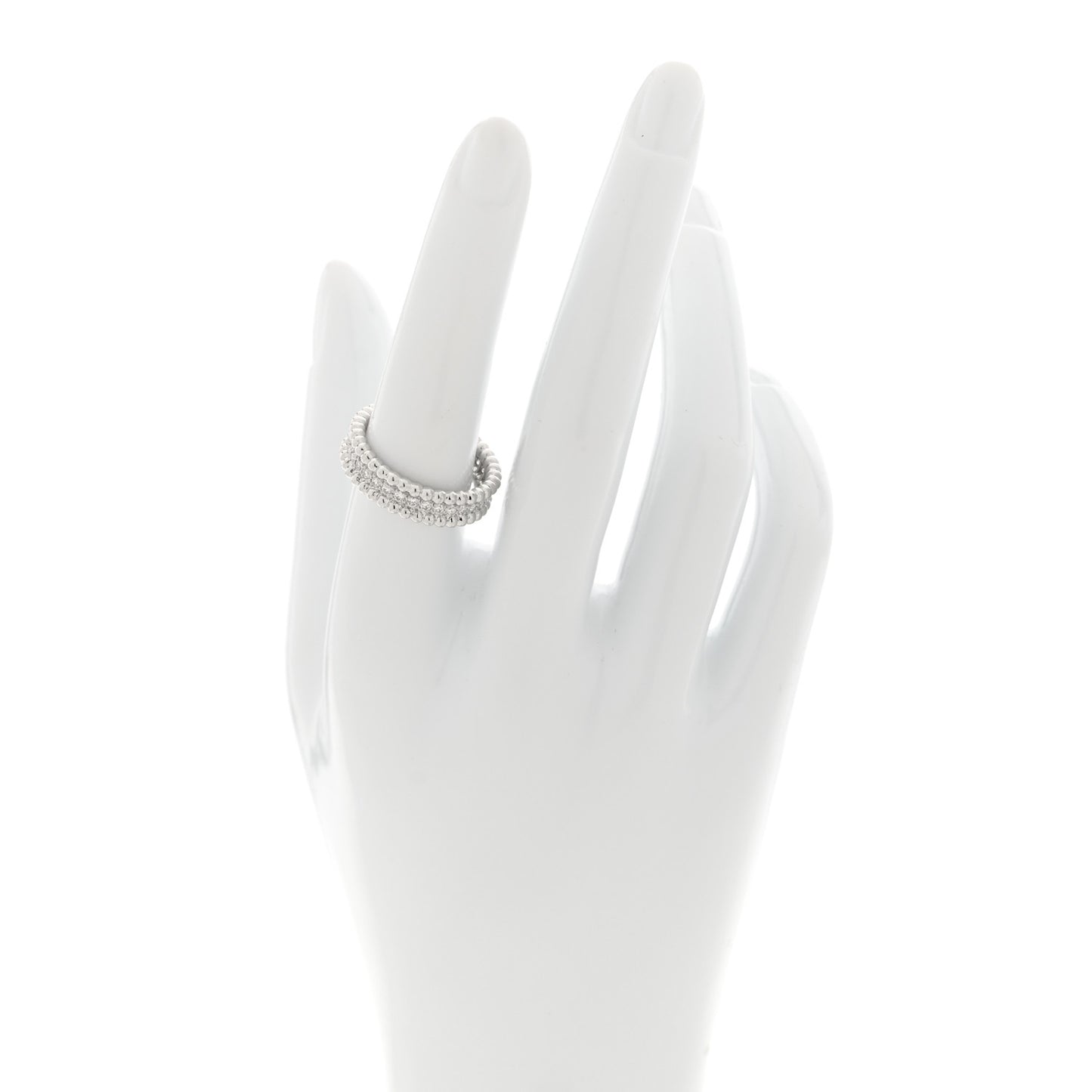 18K White Gold Diamond Perlee 1 Row Ring 55 7.25