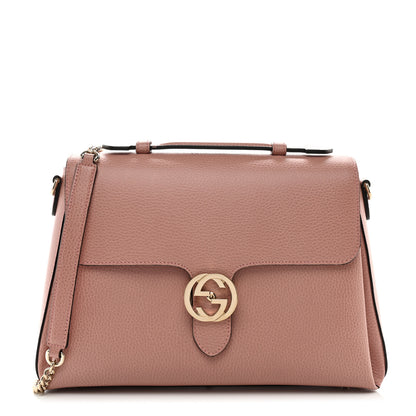 Gucci Dollar Calfskin Medium Interlocking G Top Handle Shoulder Bag Soft Pink 1 of 11