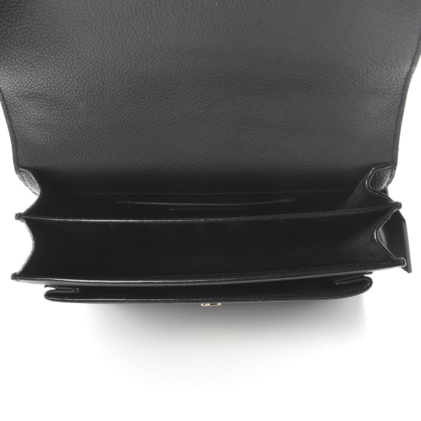 Grained Calfskin Medium Monogram Sunset Satchel Black