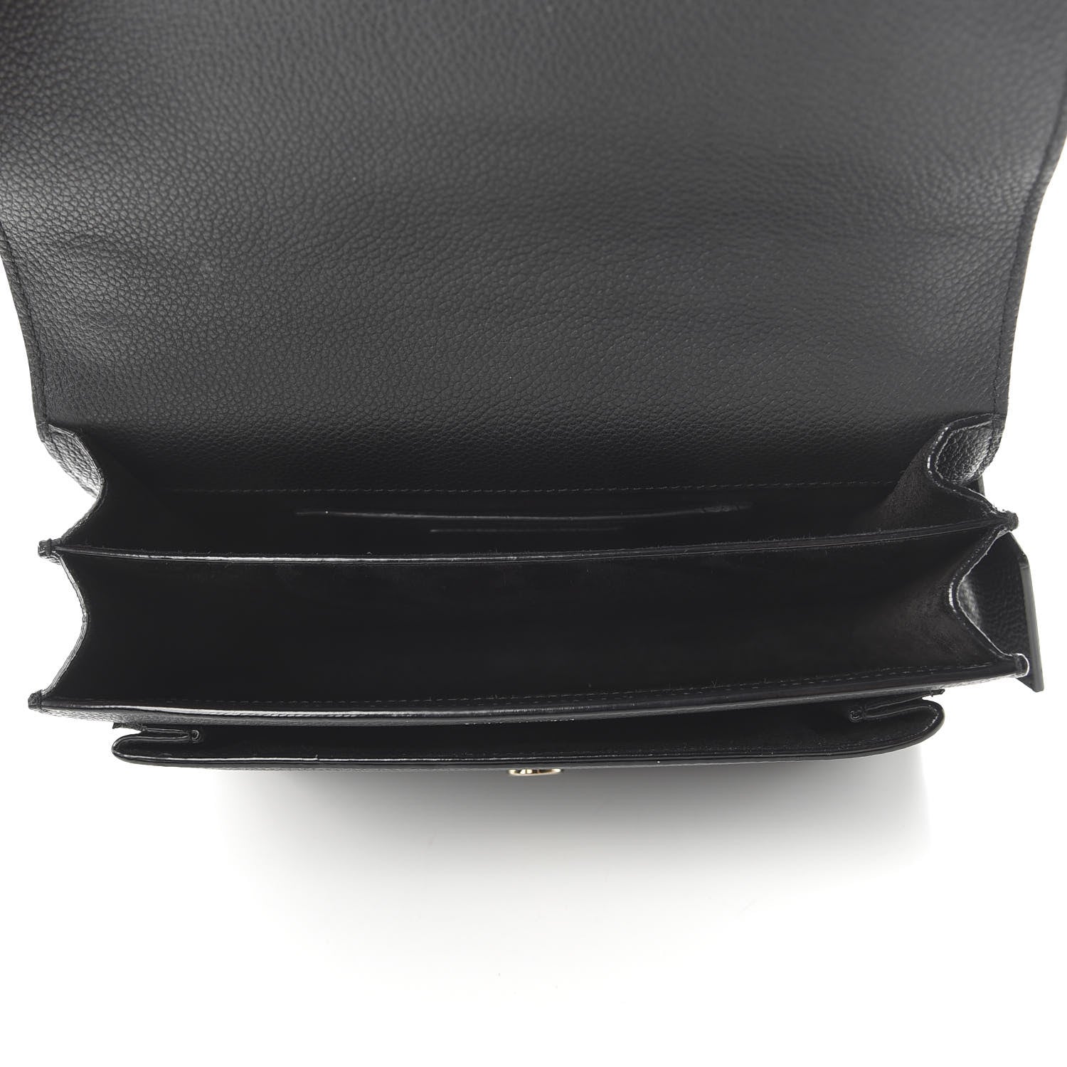 Saint Laurent Grained Calfskin Medium Monogram Sunset Satchel Black 5 of 9