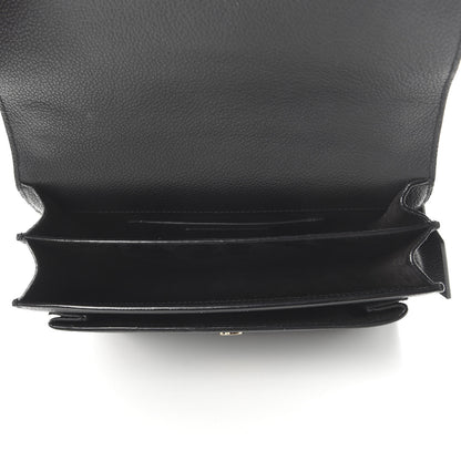 Saint Laurent Grained Calfskin Medium Monogram Sunset Satchel Black 5 of 9