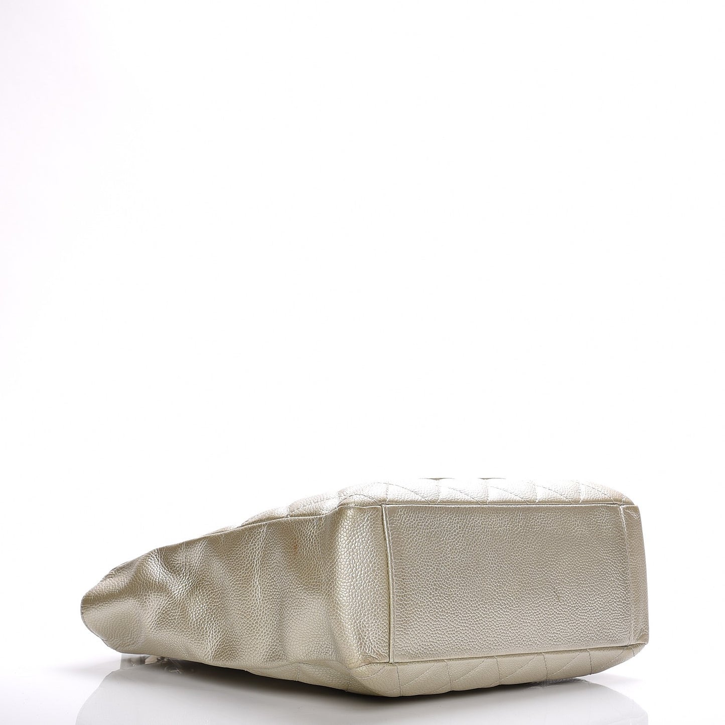 Caviar Quilted Petit Shopping Tote PST Pearl