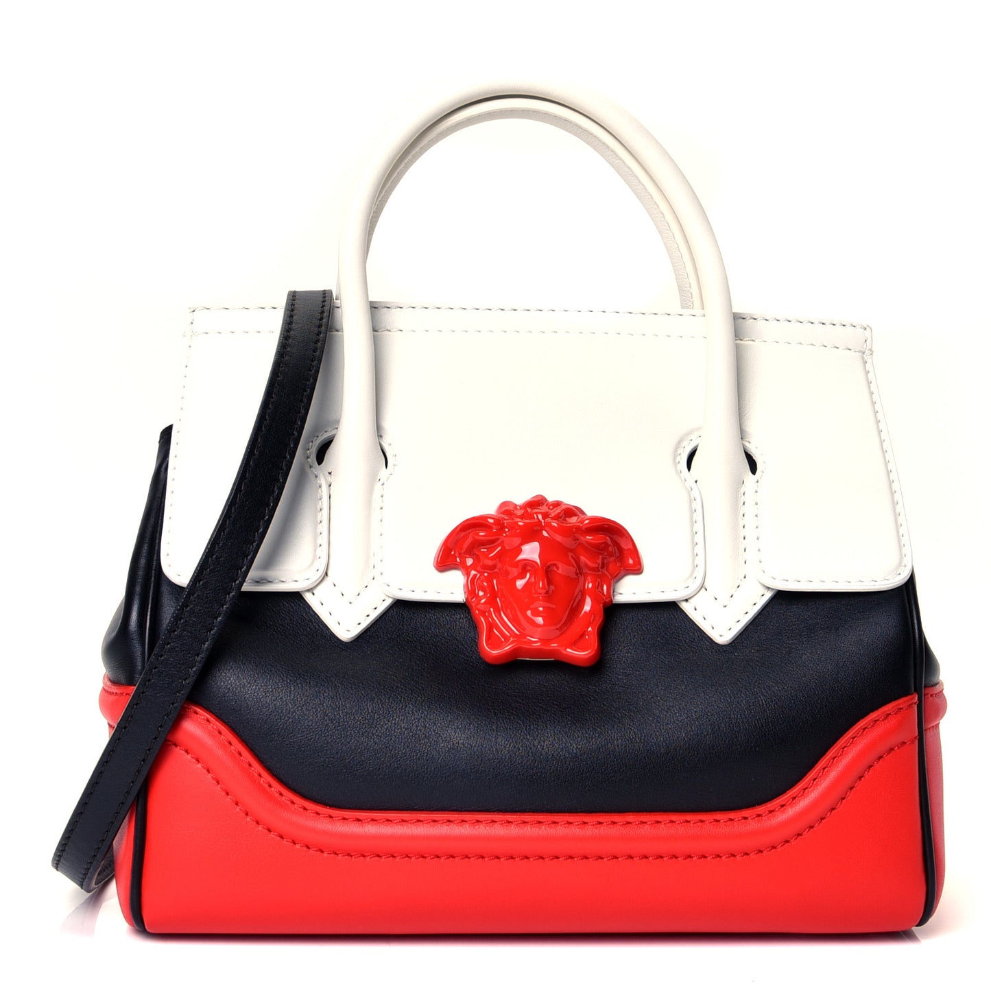 Calfskin Medium Palazzo Empire Bag Black Red White