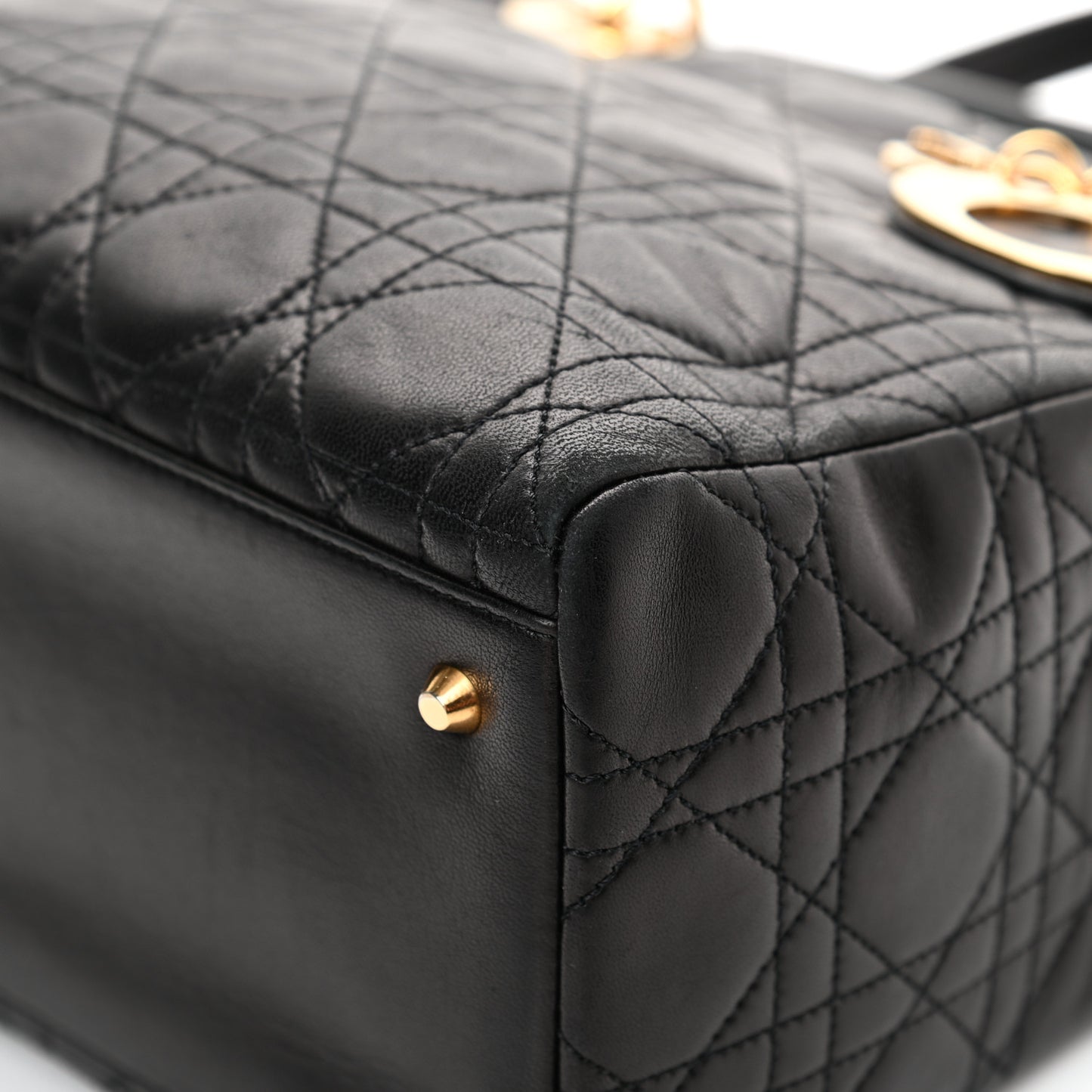 Lambskin Cannage Medium Lady Dior Black