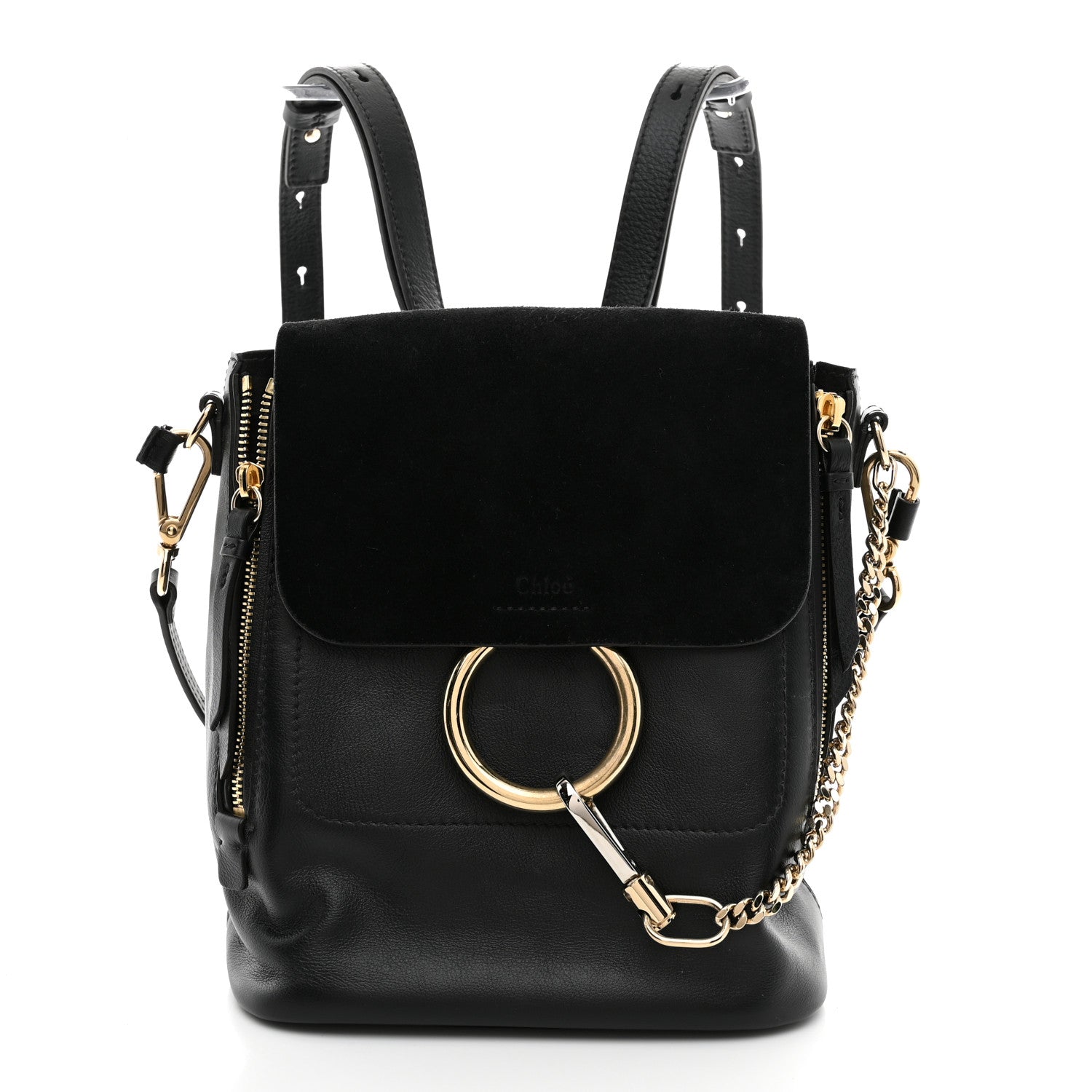 Chloe Suede Calfskin Medium Faye Backpack Black 1 of 9