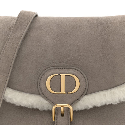 Christian Dior Suede Shearling Medium Bobby Flap Grey 8 of 11