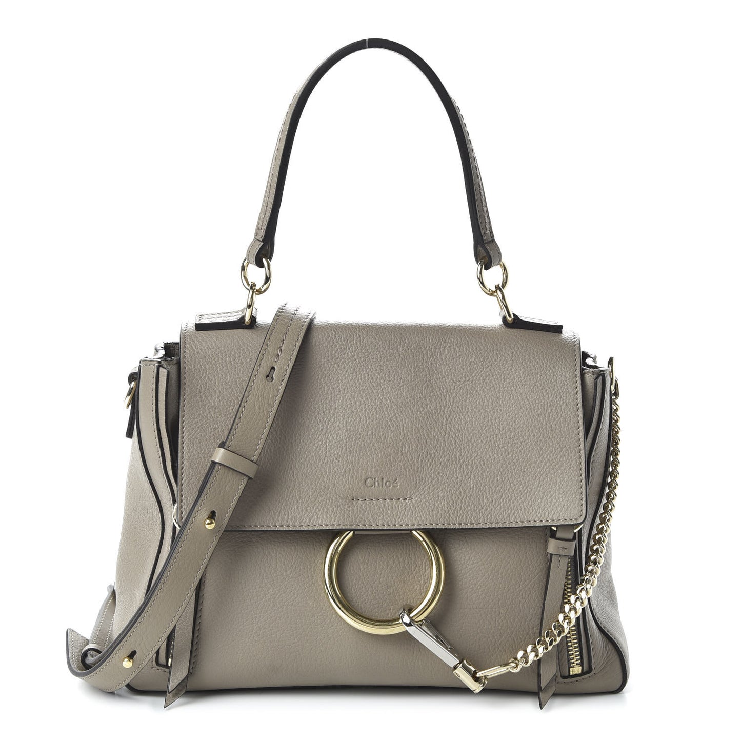 Calfskin Small Faye Day Shoulder Bag Motty Grey