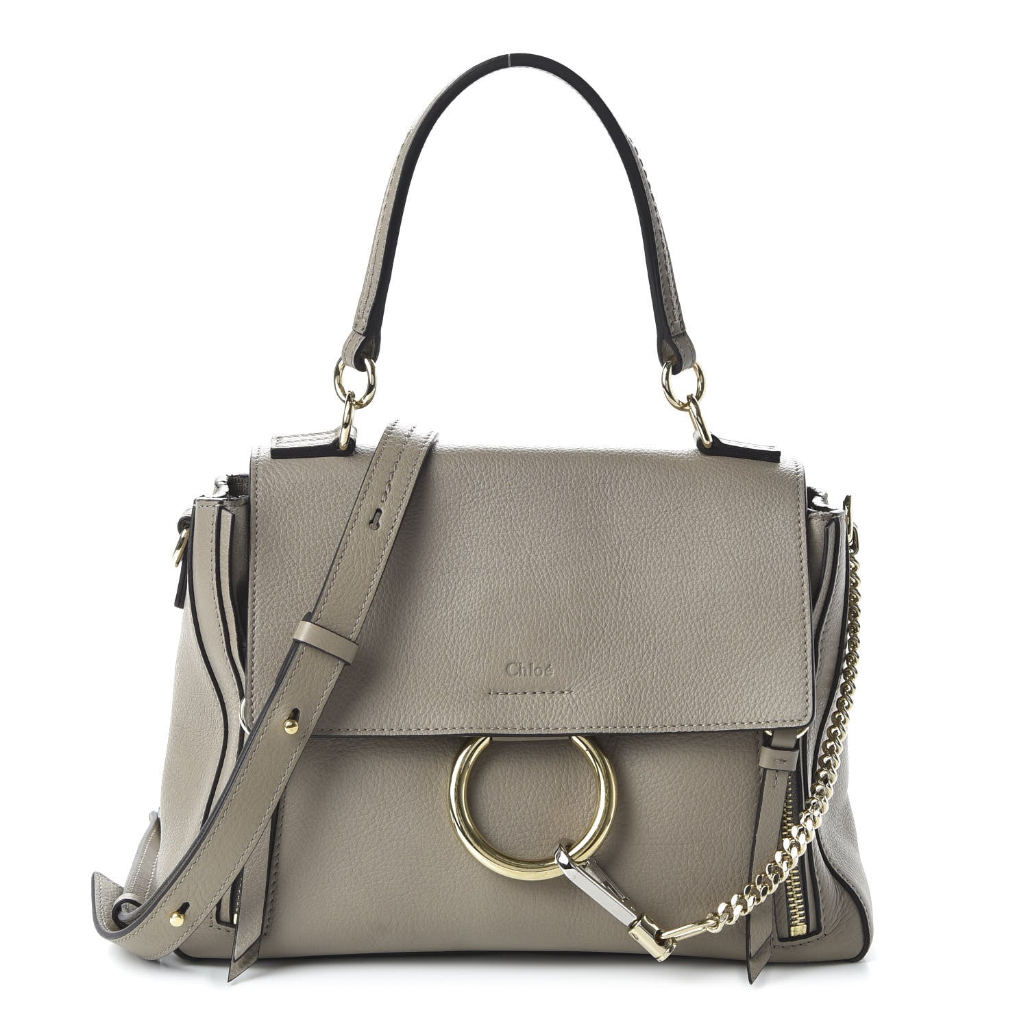 Chloe Calfskin Small Faye Day Shoulder Bag Motty Grey 1 of 10