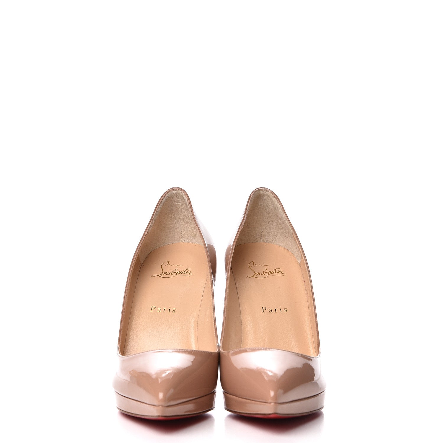 Christian Louboutin Patent Pigalle Plato 100 Pumps 38 Nude 2 of 10