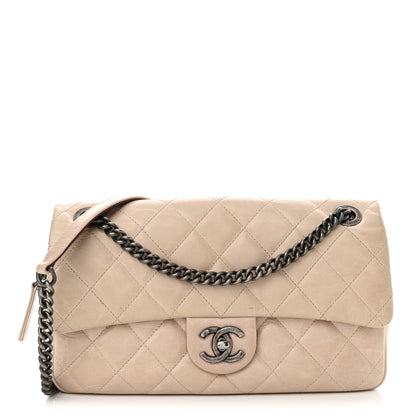 Chanel Glazed Calfskin Quilted Medium Duo Color Flap Light Pink 1 of 12