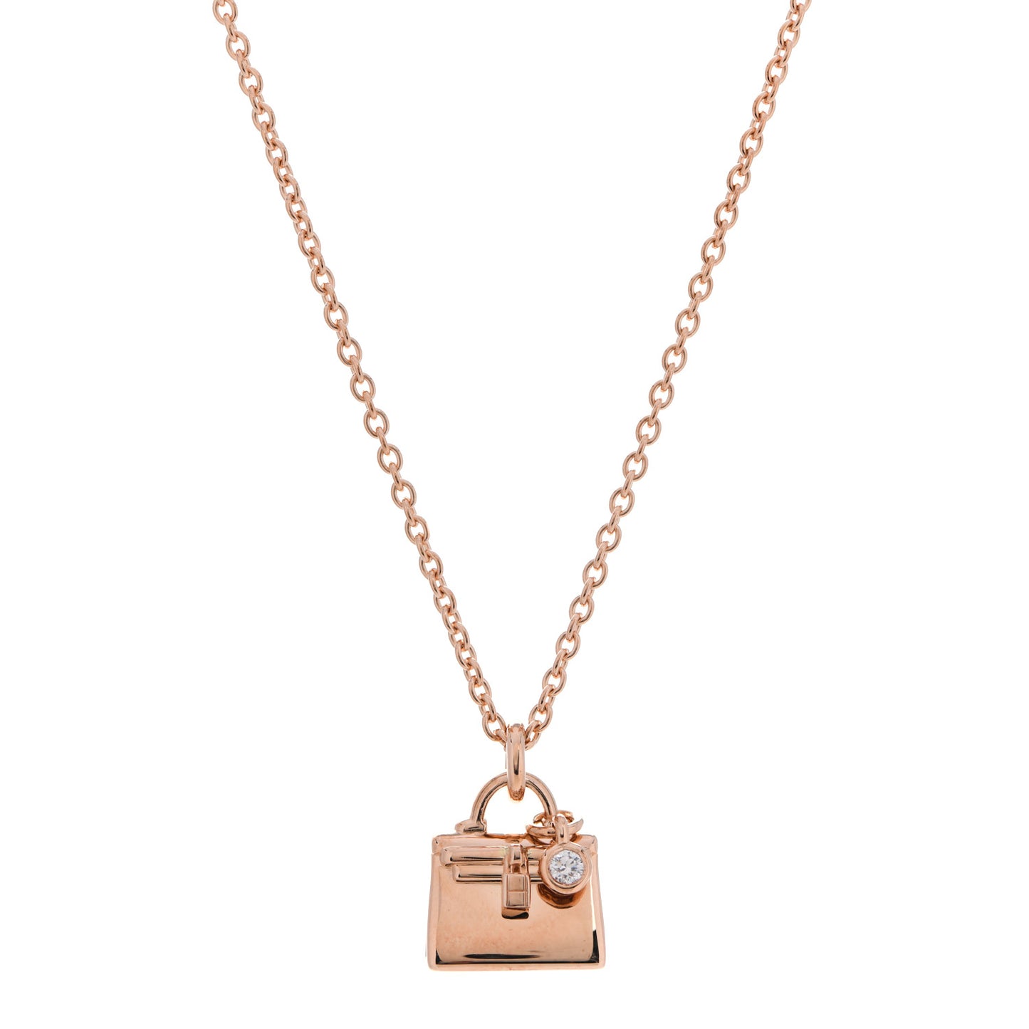 18K Rose Gold Diamond Kelly Pendant Necklace