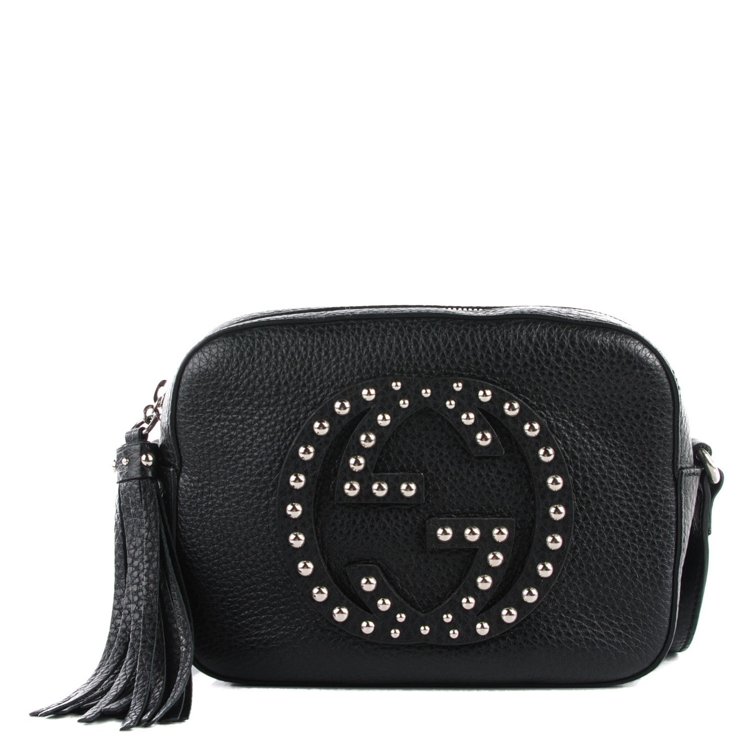 Gucci Pebbled Calfskin Studded Small Soho Disco Bag Black 1 of 7