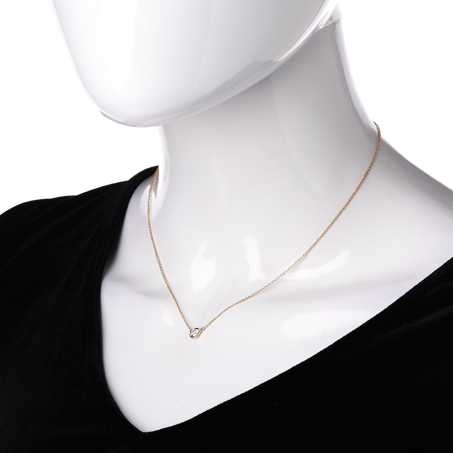 18K Yellow Gold Diamond .37ct Elsa Peretti Diamonds by the Yard Pendant Necklace