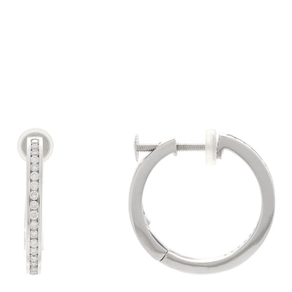 Parker & West by FASHIONPHILE 18K White Gold Diamond .40ctw Channel Set Hoop Earrings 1 of 5