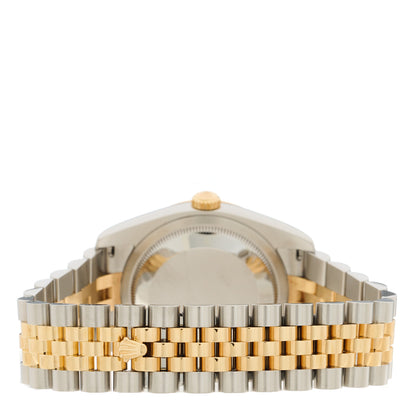 Rolex Stainless Steel 18K Yellow Gold Diamond Black Mother of Pearl 36mm Oyster Perpetual Datejust Watch 116243 3 of 5