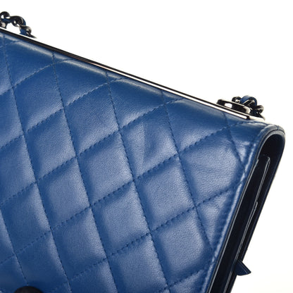 Chanel Lambskin Quilted Trendy CC Wallet On Chain WOC Blue 9 of 16