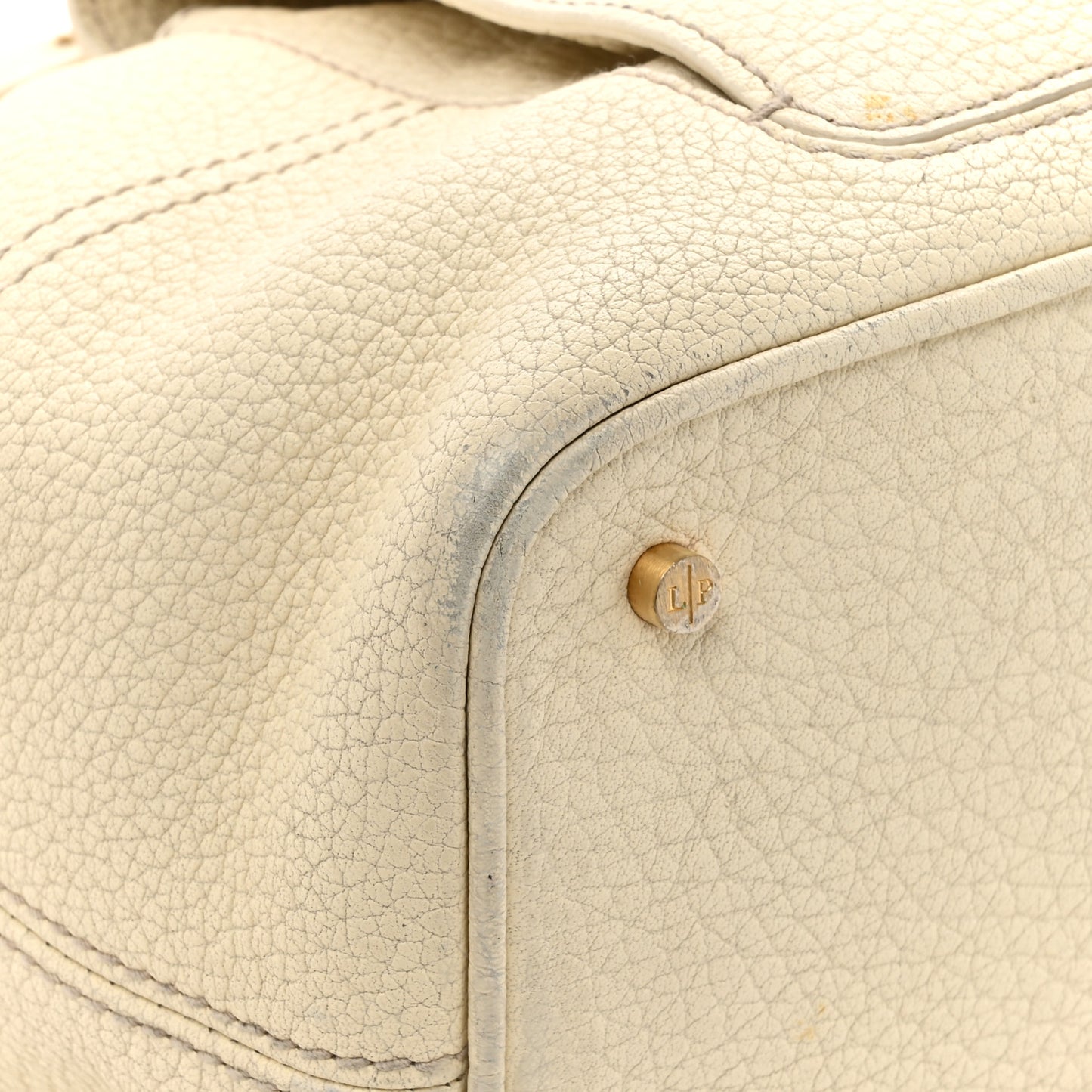 Grained Calfskin Globe Shoulder Bag Ivory