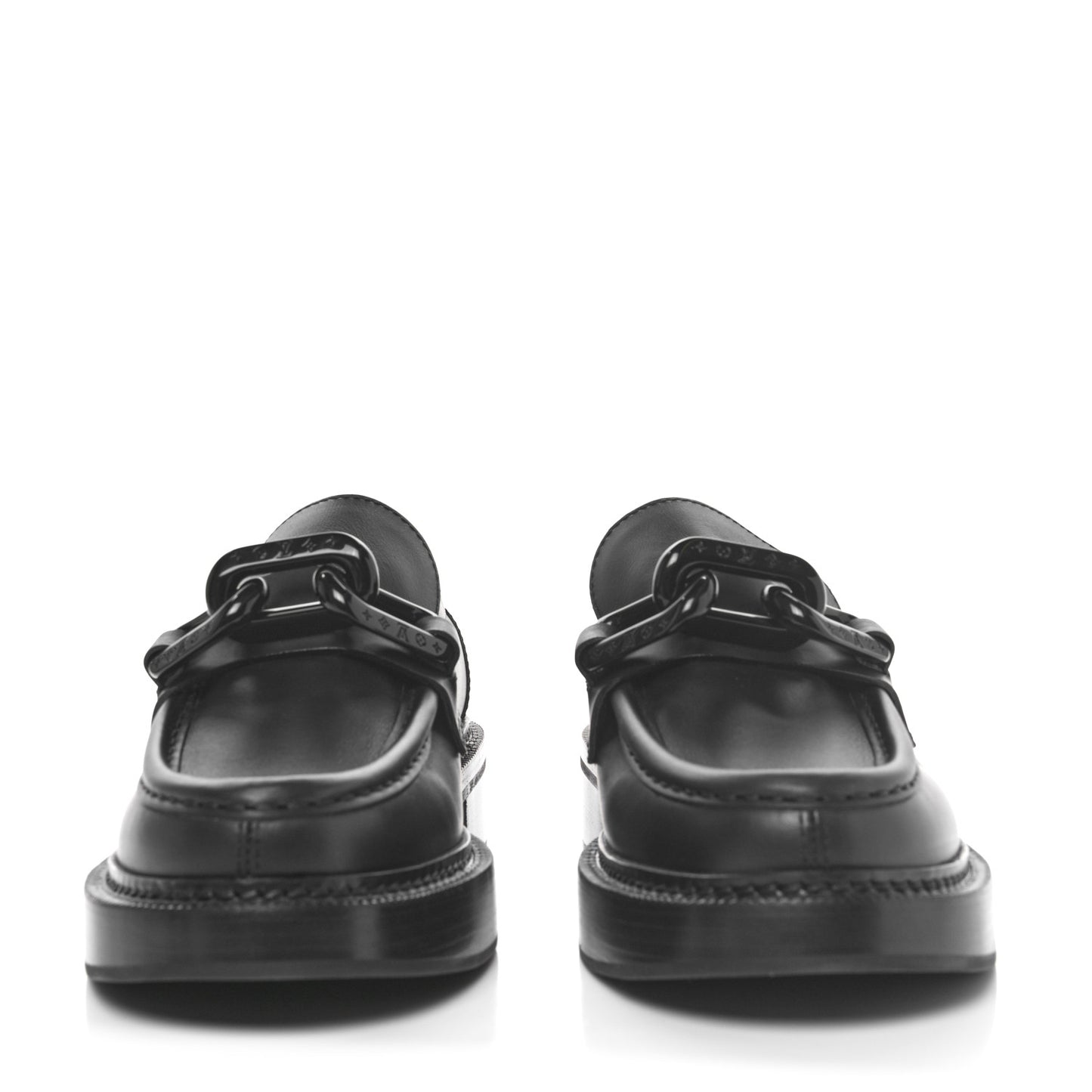 Calfskin Oversized Chain Academy Loafers 40 Black