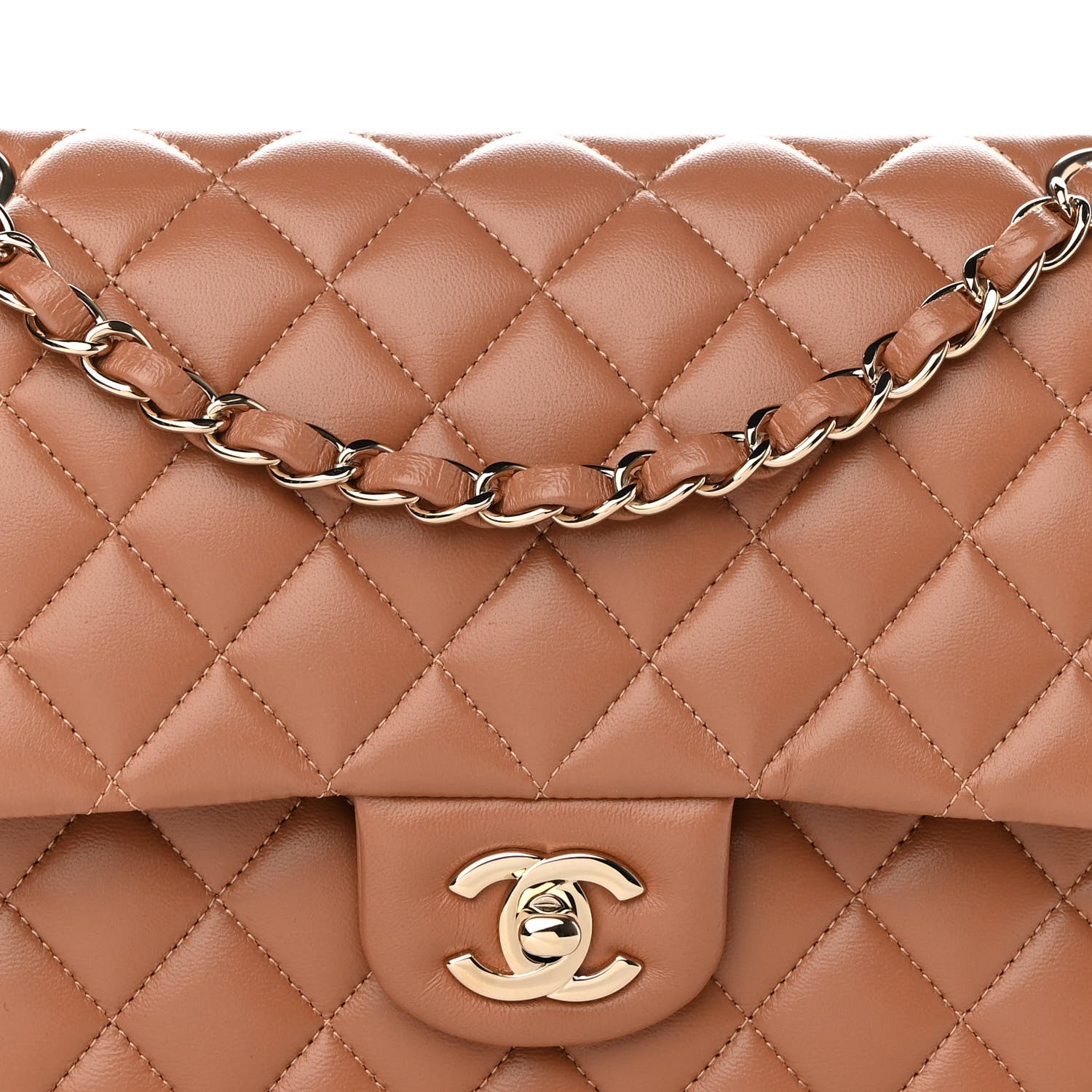 Chanel Lambskin Quilted Medium Double Flap Brown 8 of 12