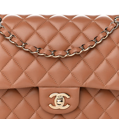 Chanel Lambskin Quilted Medium Double Flap Brown 8 of 12