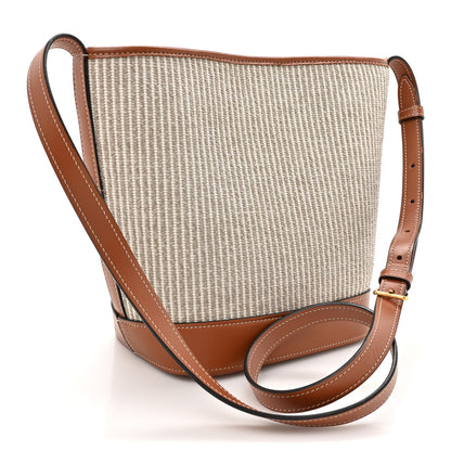 Celine Canvas Calfskin Triomphe Small Bucket Bag Vanilla Tan 3 of 11
