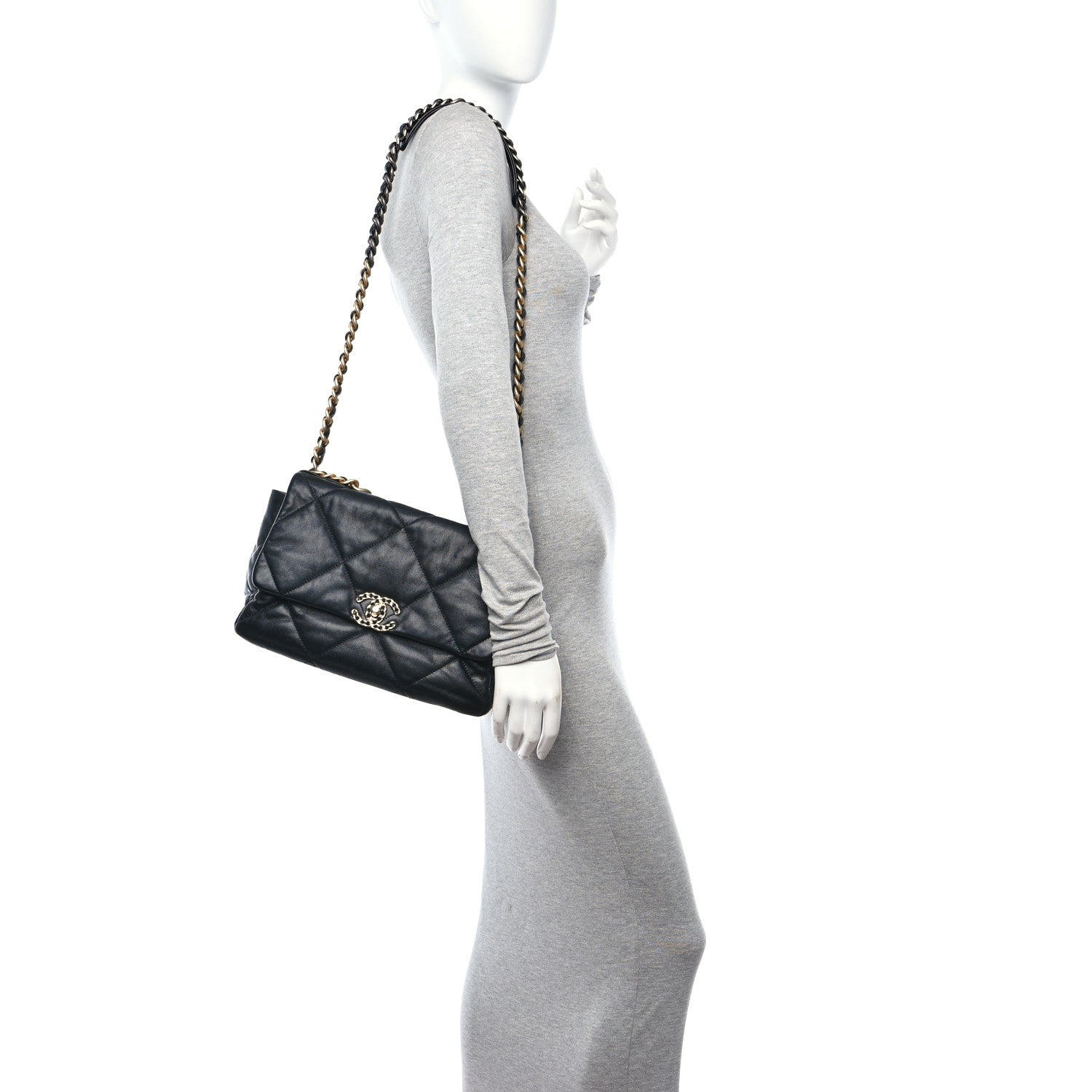 Chanel Lambskin Quilted Large Chanel 19 Flap Black 2 of 11