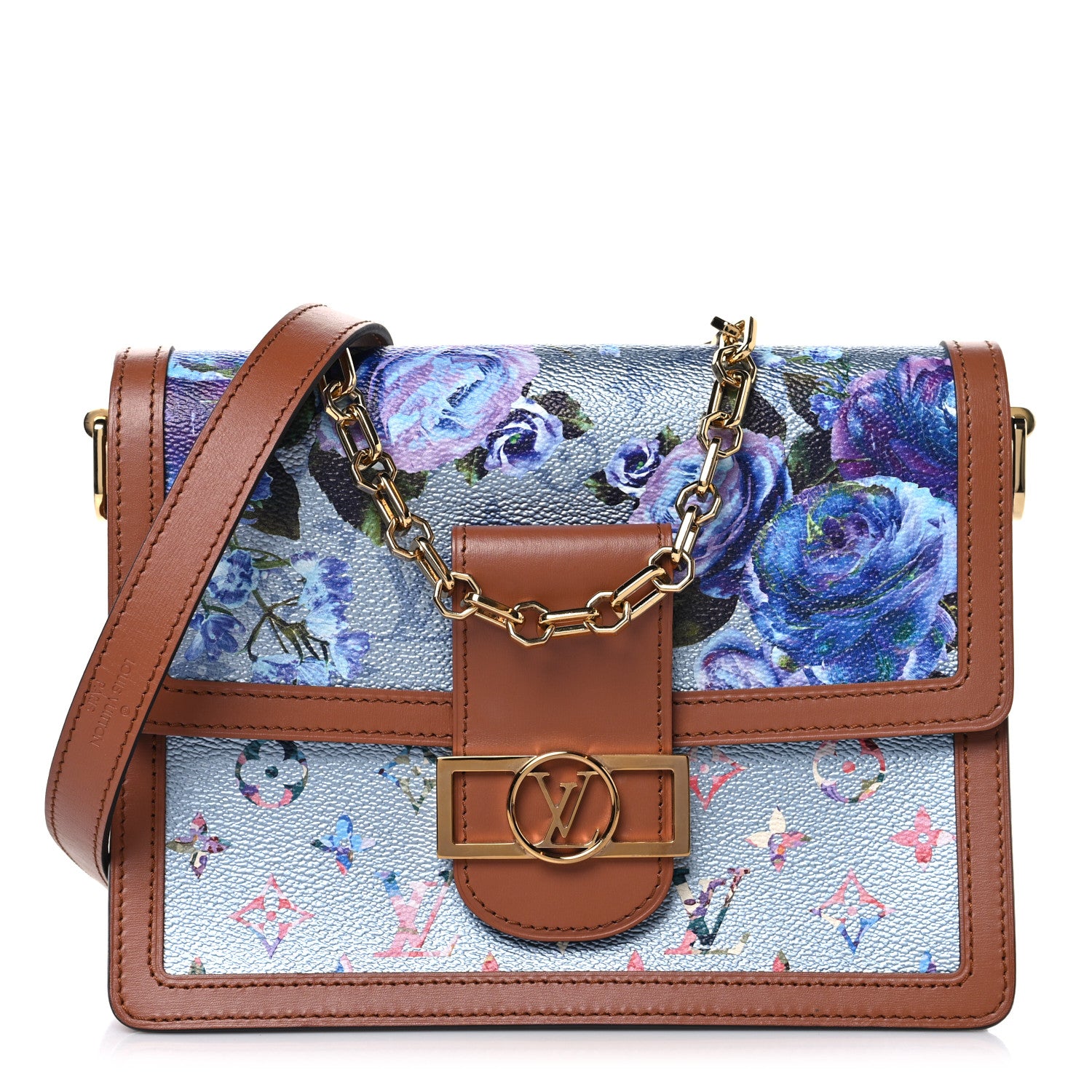 Louis Vuitton Metallic Monogram LV Garden Dauphine MM Blue 1 of 9