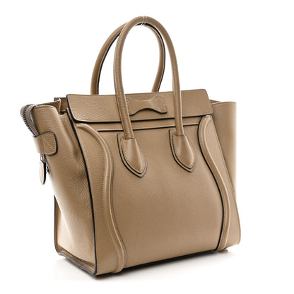 Celine Drummed Calfskin Micro Luggage Dune 4 of 15