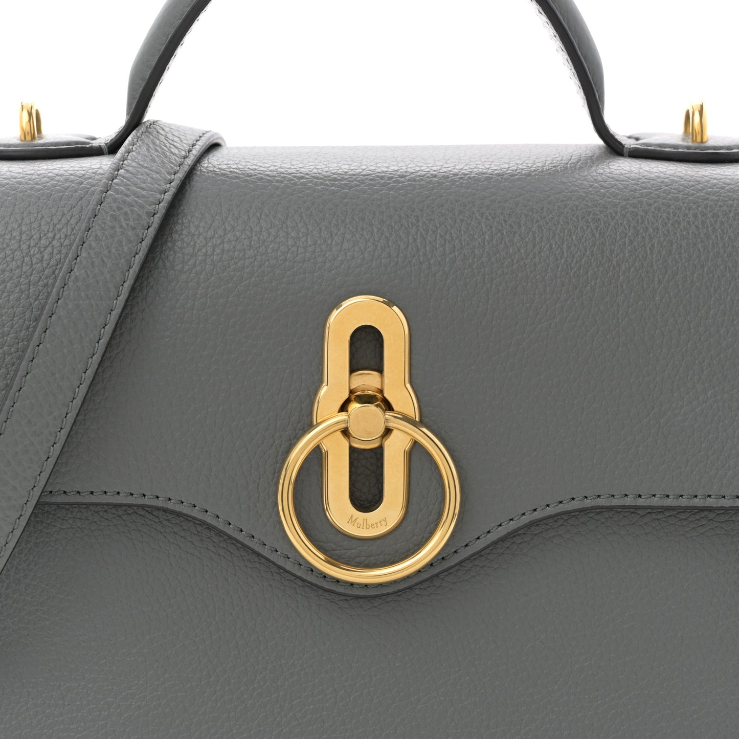 Small Classic Grain Calfskin Mini Seaton Grey