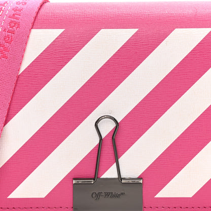 Off-White Saffiano Striped Mini Diag Binder Clip Bag Pink White 13 of 22