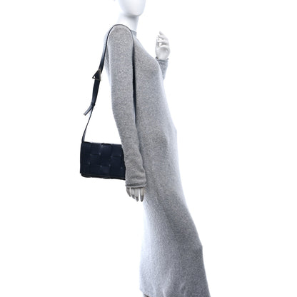 Bottega Veneta Lambskin Maxi Intreccio Small Cassette Crossbody Bag Navy Blue 2 of 9