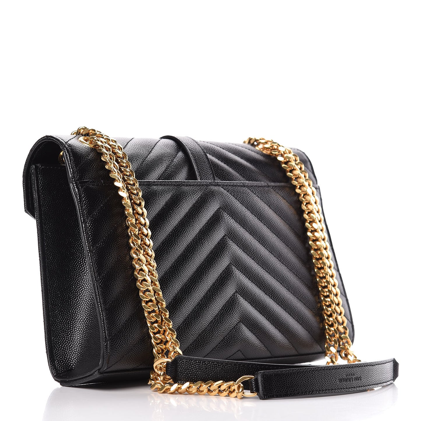Grain De Poudre Matelasse Chevron Medium Monogram Satchel Black