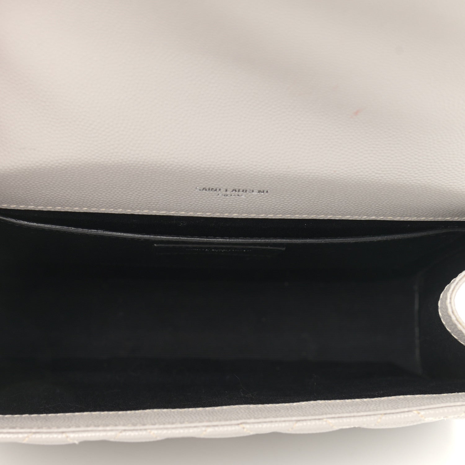 Saint Laurent Grain De Poudre Textured Mixed Matelasse Medium Triquilt Monogram Satchel Granite 5 of 18