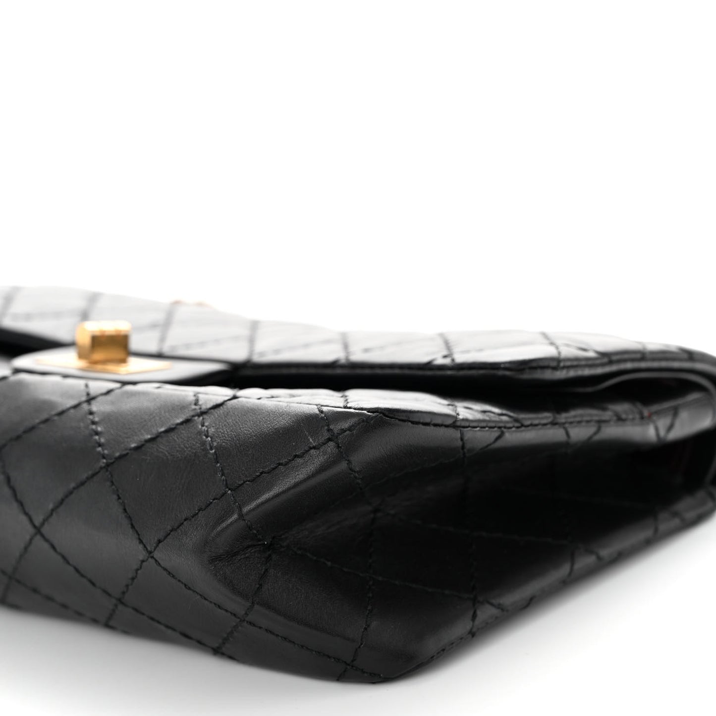 Aged Calfskin Quilted 2.55 Reissue 225 Flap Black