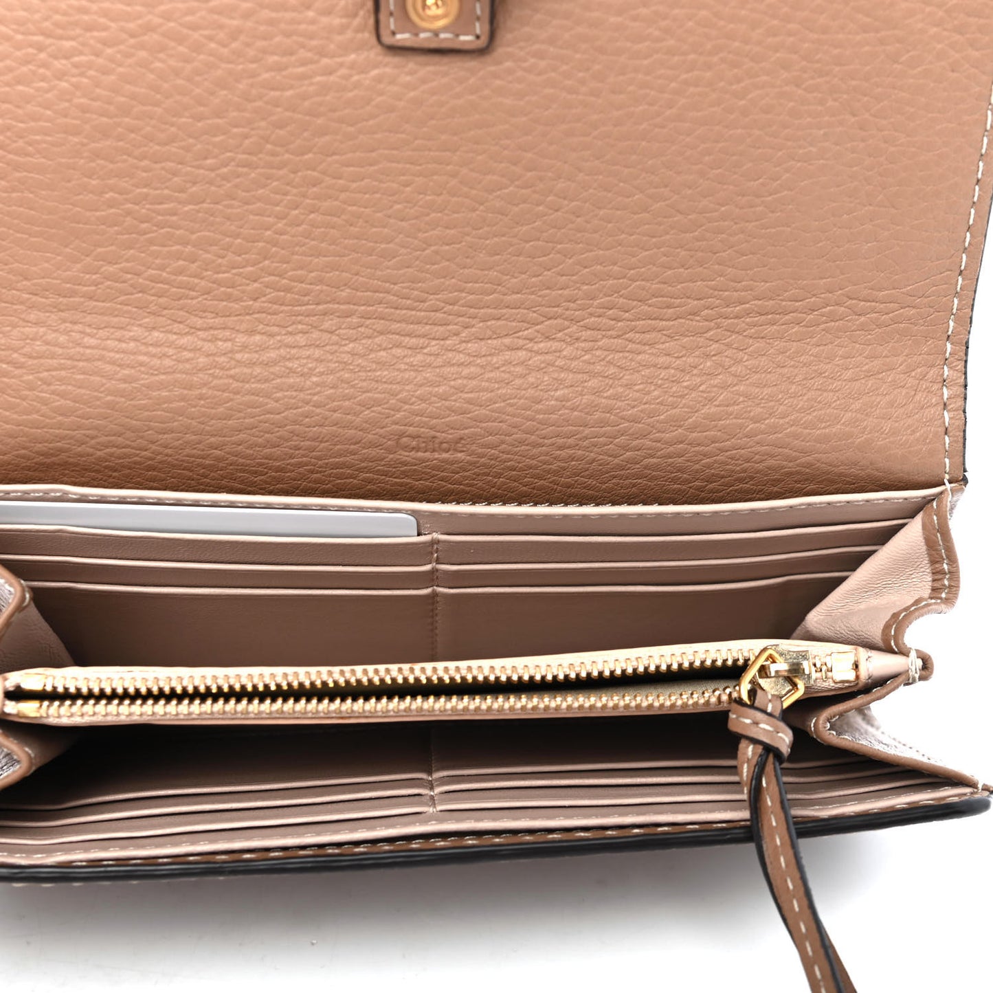 Calfskin Marcie Continental Flap Wallet Nut