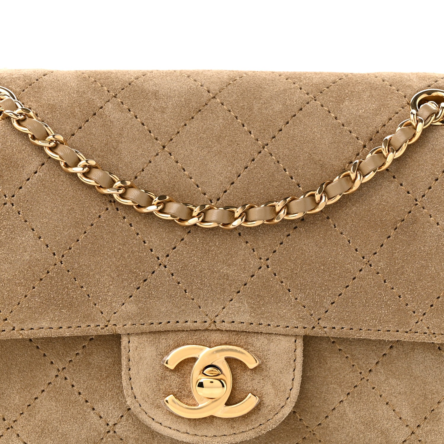 Chanel Suede Calfskin Mini Souplissimo Maxi Flap Dark Beige 8 of 10