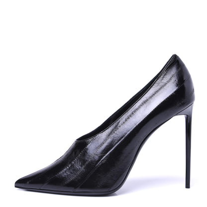 Saint Laurent Shiny Eel Teddy High Vamp 105 Pumps 42 Black 1 of 14