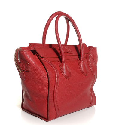 Celine Pebbled Calfskin Mini Luggage Red 3 of 9