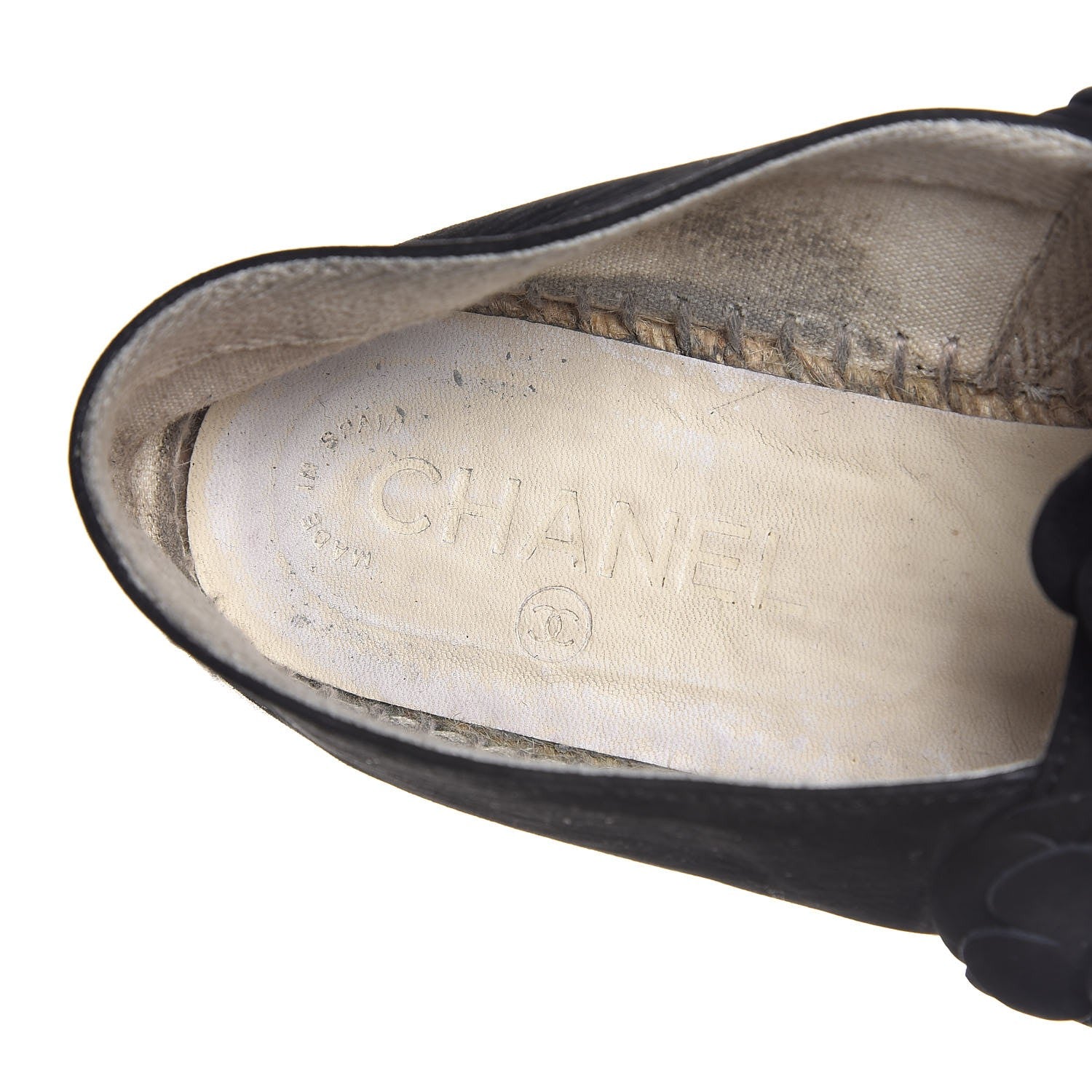 Chanel Suede Camellia CC Espadrilles 38 Black 11 of 11