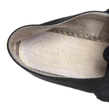 Chanel Suede Camellia CC Espadrilles 38 Black 11 of 11