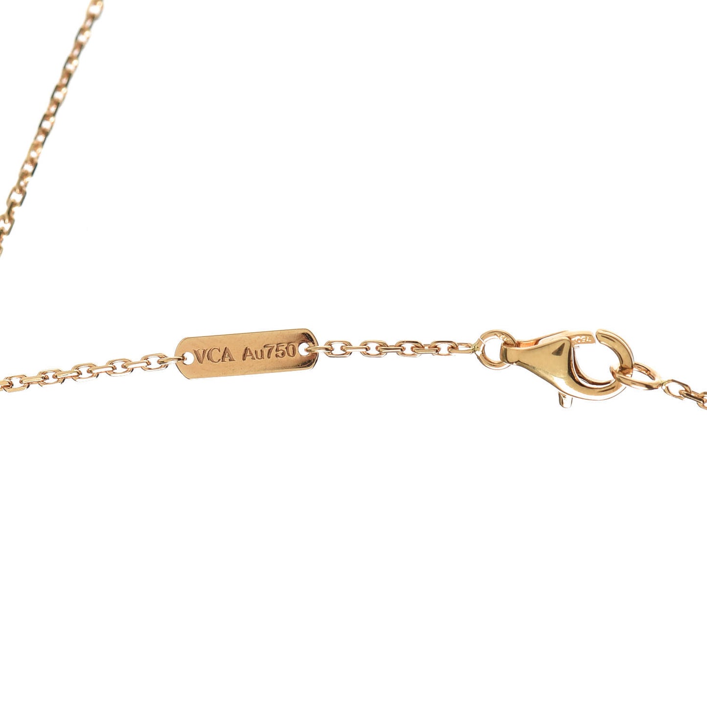 18K Yellow Gold Mother of Pearl Vintage Alhambra Pendant Necklace