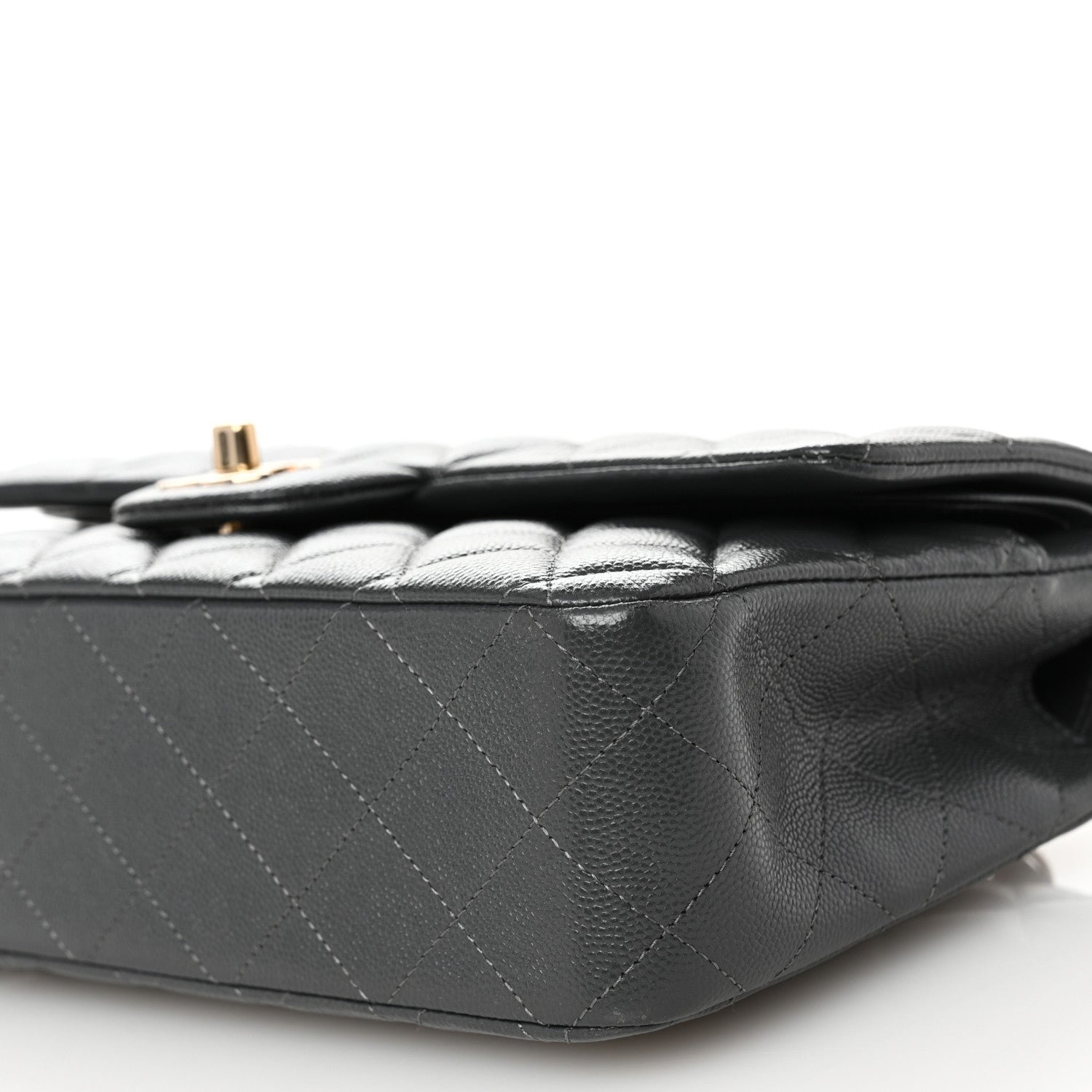 Chanel Caviar Quilted Medium Double Flap Dark Grey 10 of 10