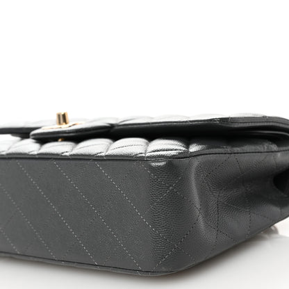 Chanel Caviar Quilted Medium Double Flap Dark Grey 10 of 10