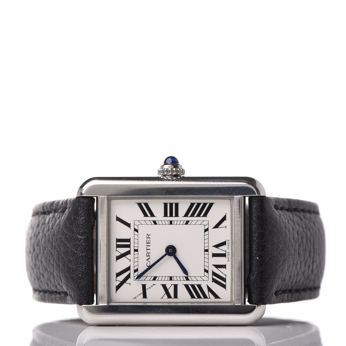 Stainless Steel Calfskin 24mm Tank Solo Quartz Watch