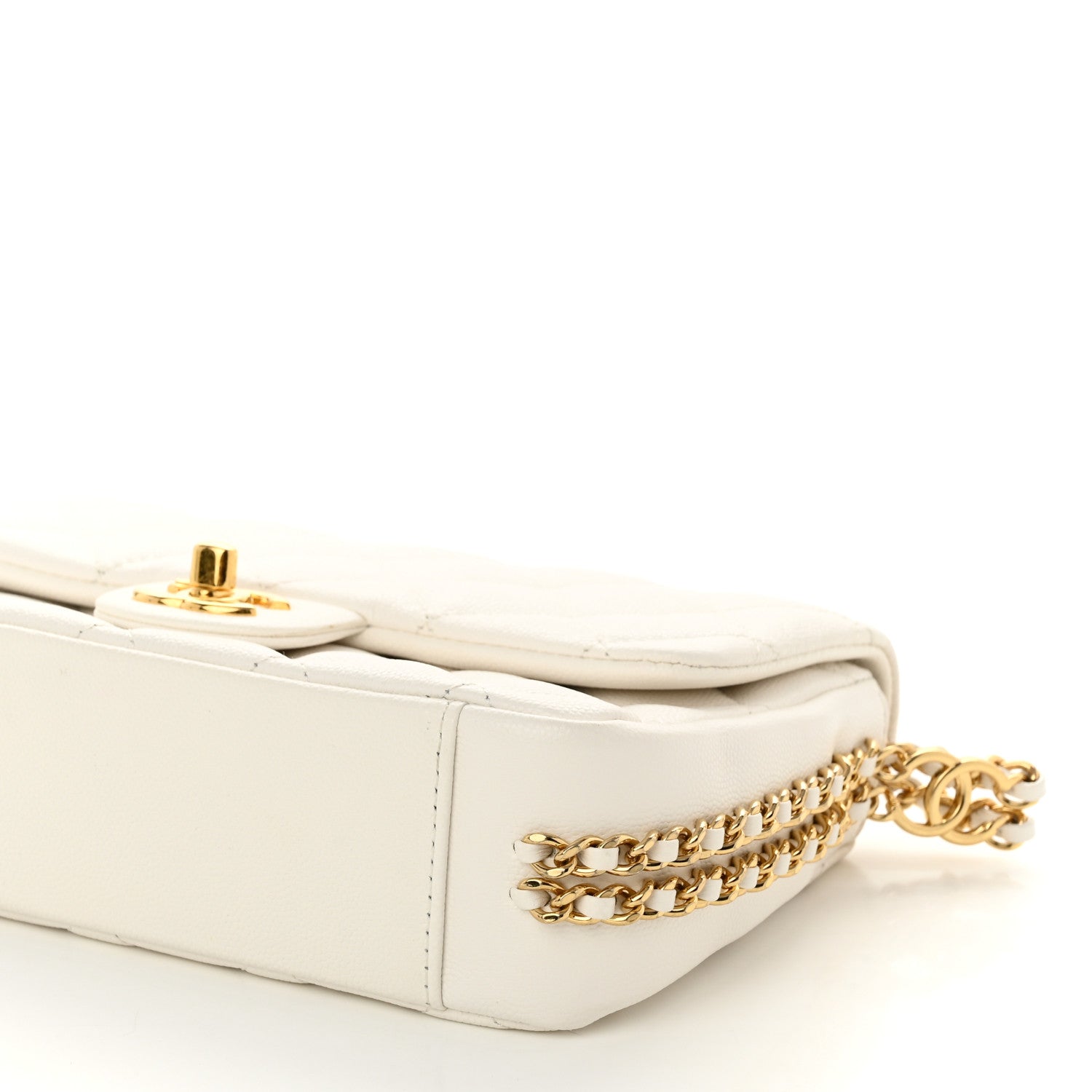Chanel Caviar Quilted Mini CC You Flap White 9 of 9
