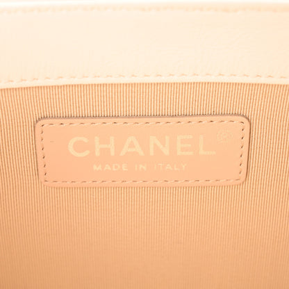 Chanel Calfskin Raffia Small Vanity Case Bag White Beige 6 of 11