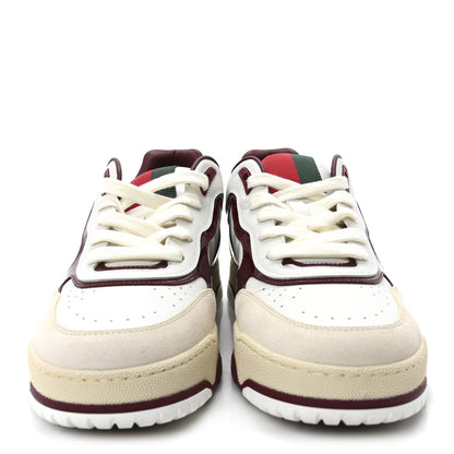 Gucci Calfskin Suede Mens Re-Web Sneakers 8 White Red 3 of 11