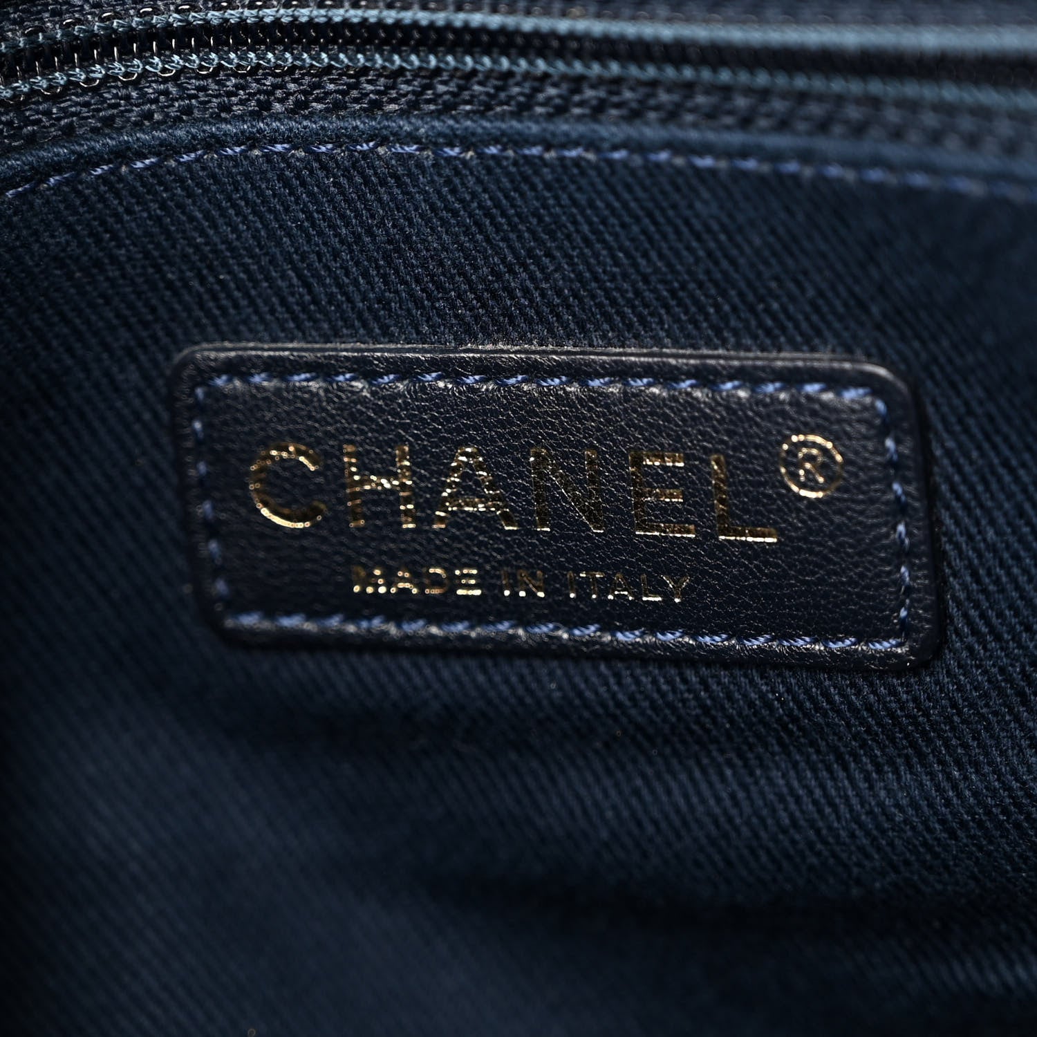 Chanel Iridescent Calfskin Triple Stitched Medium Flap Navy 6 of 10