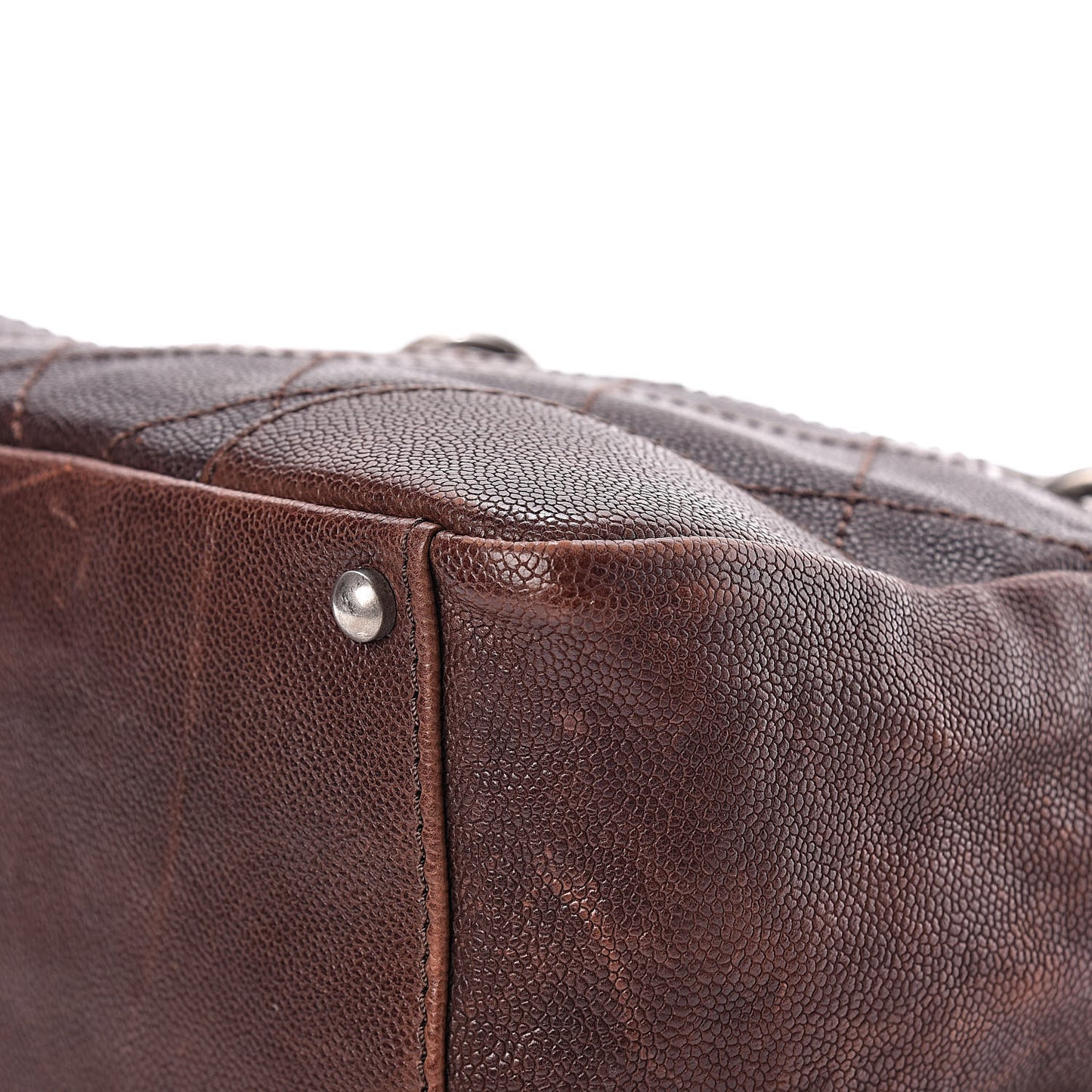 Distressed Caviar Outdoor Ligne Tote Brown
